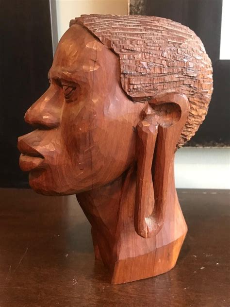 african wood carved head